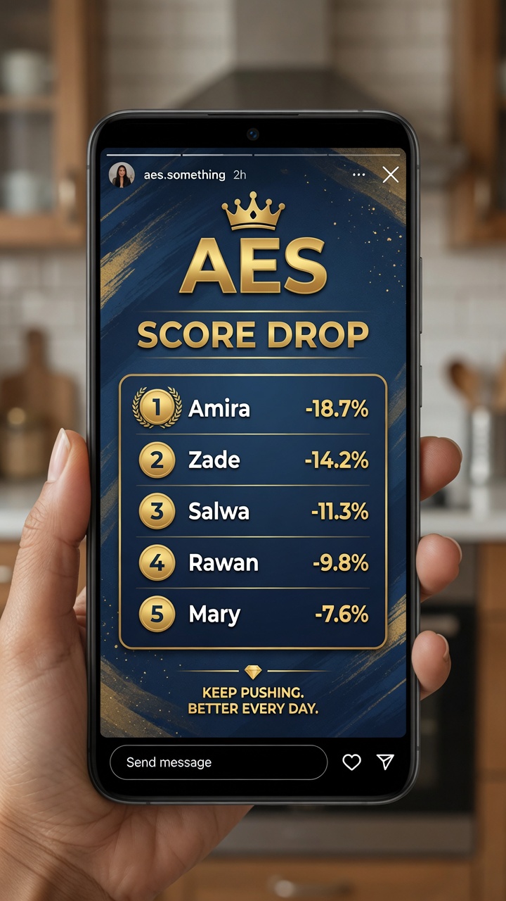 AES score drop on a phone screen